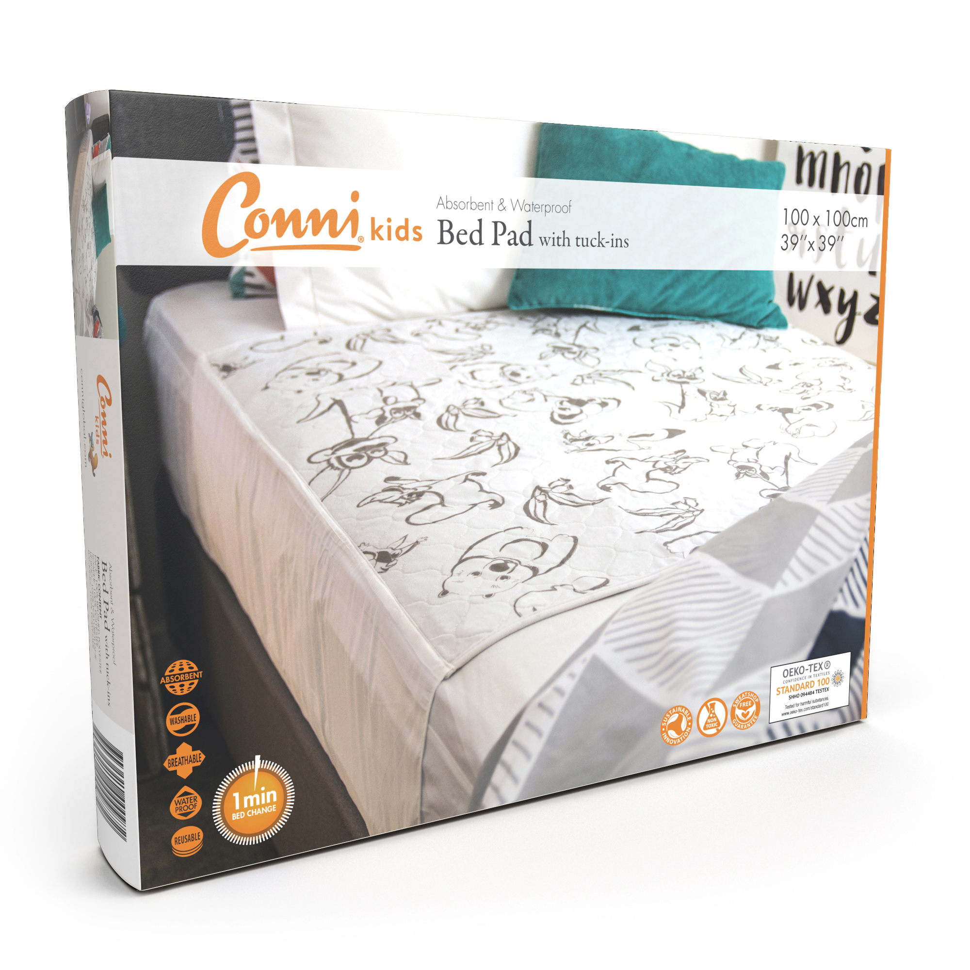 Conni Kids washable Bed mat with Tuckins